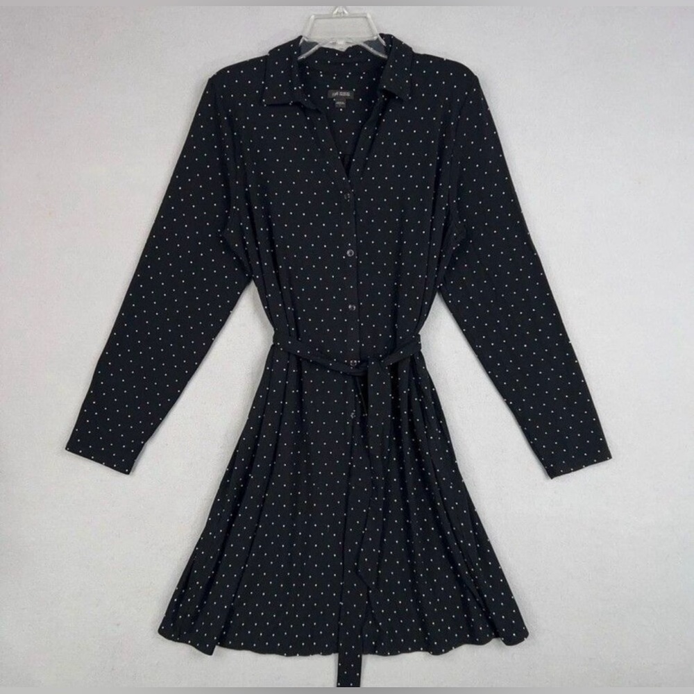 J. Jill Black Long Sleeve Dress 
White Polka Dots
